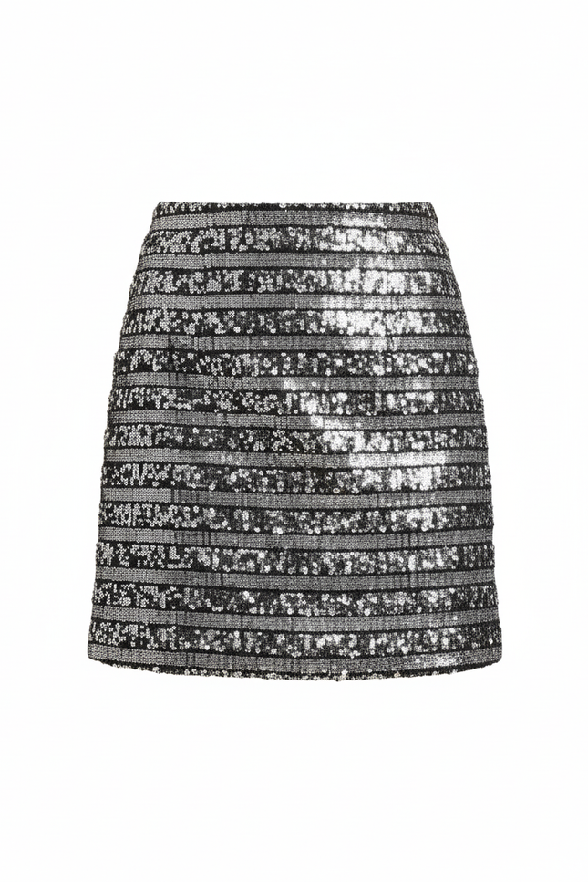 Jupe Paillette Argentée Mini Chic