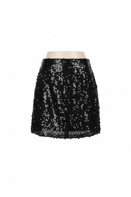 Jupe Paillette Noire Mini Brillante