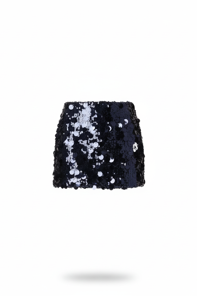 Jupe Paillette Mini Bleue Chic