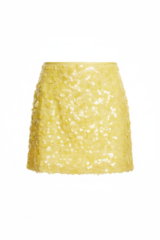 Jupe Paillette Jaune Mini Chic