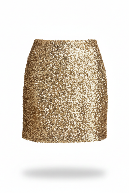 Jupe Paillette Dorée Mini Chic