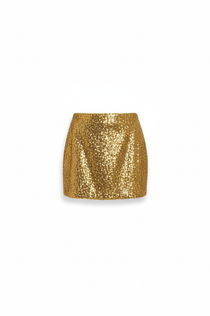 Jupe Paillette Dorée Mini Chic