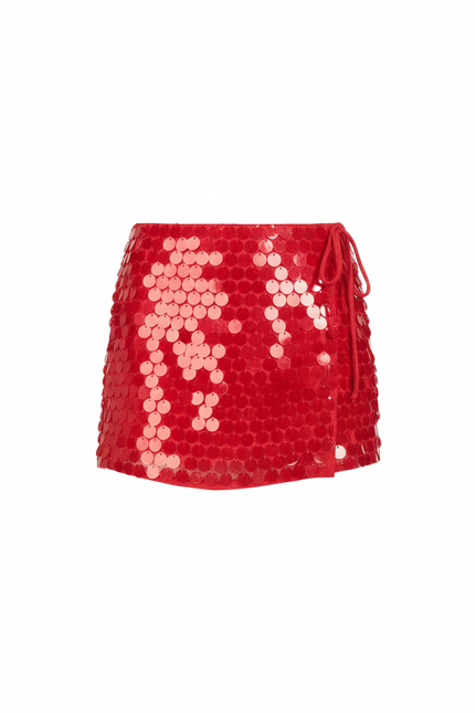 Jupe Paillette Rouge Mini Chic