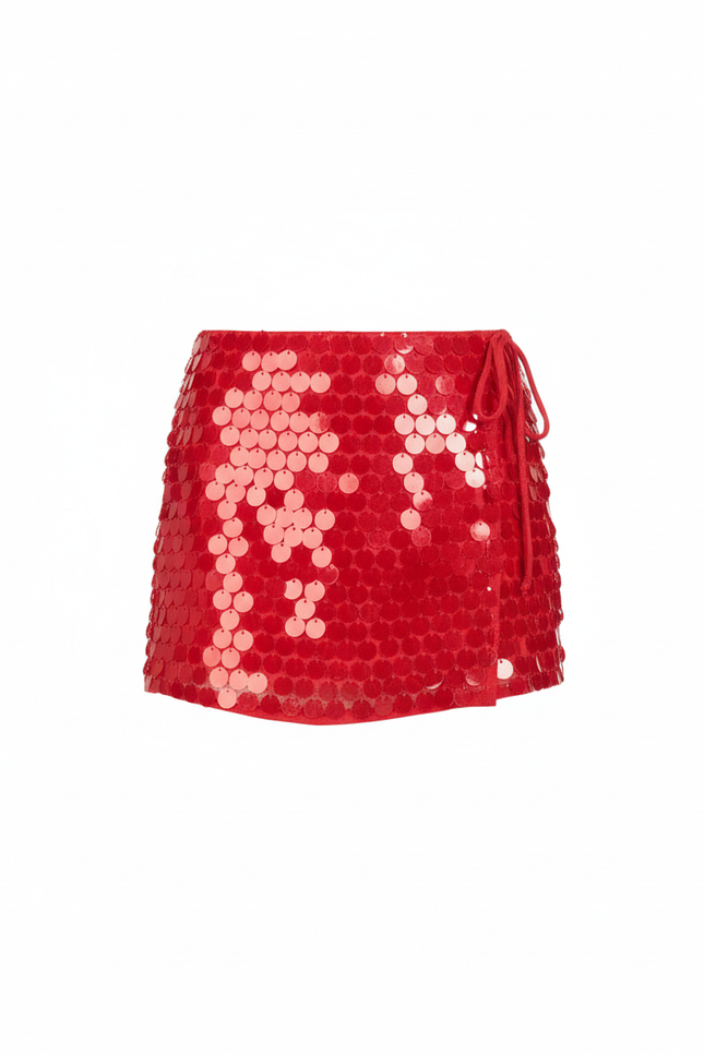 Jupe Paillette Rouge Mini Chic
