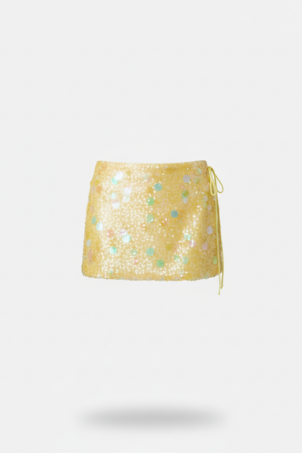 Jupe Paillette Dorée Mini Coquette