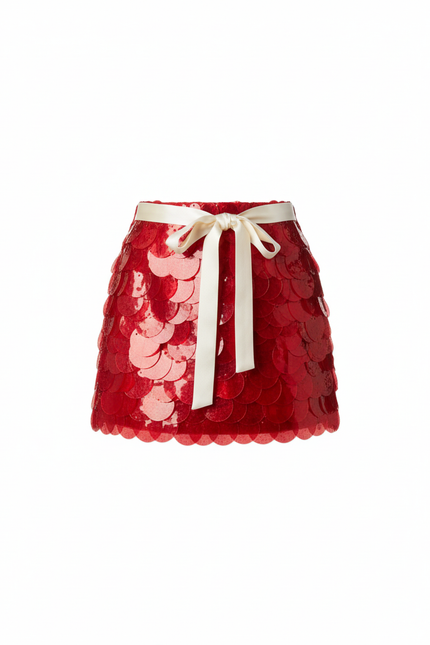 Jupe Paillette Rouge Moulante Sexy