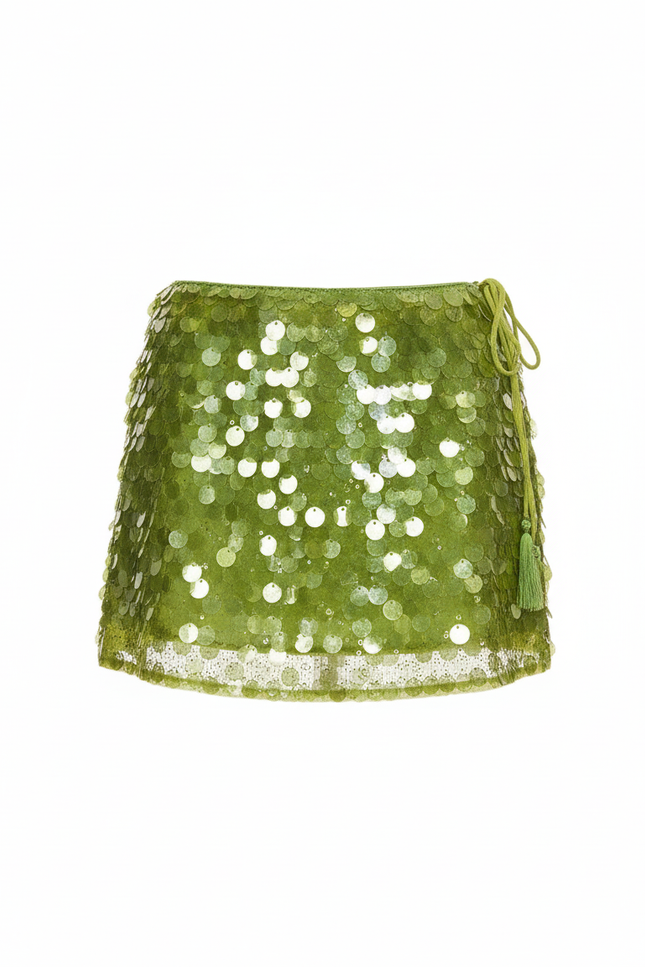 Jupe Paillette Verte Mini Sexy