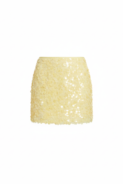 Jupe Paillette Jaune Mini Chic