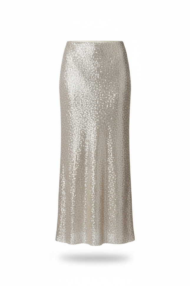 Jupe Paillette Dorée Longue Élégante