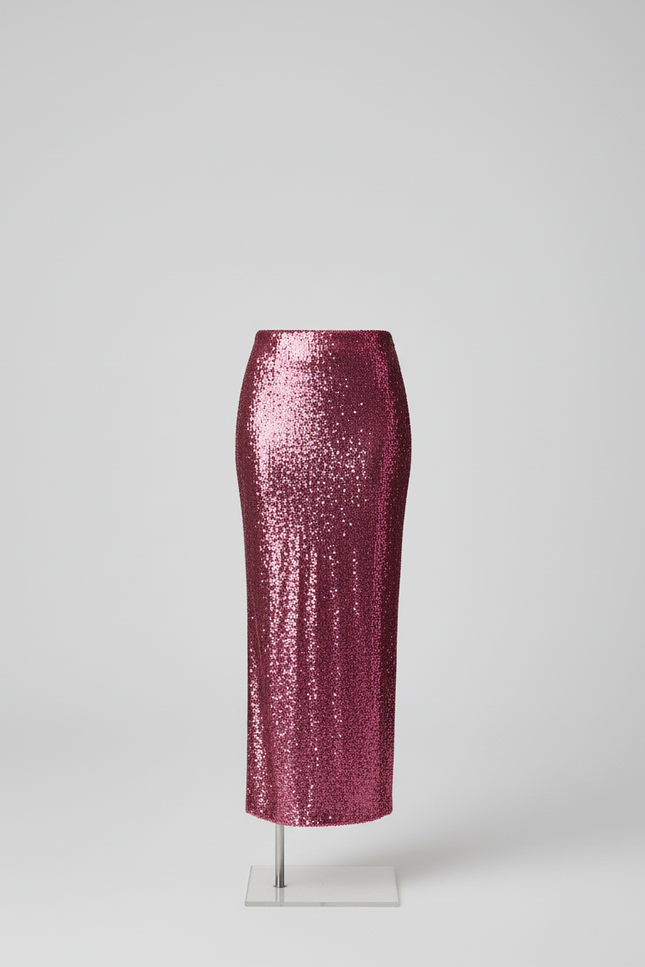 Jupe Paillette Rose Longue Élégante