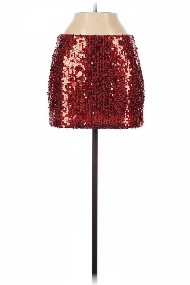 Jupe Paillette Rouge Mini Chic