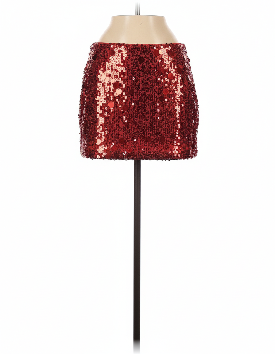 Jupe Paillette Rouge Mini Chic