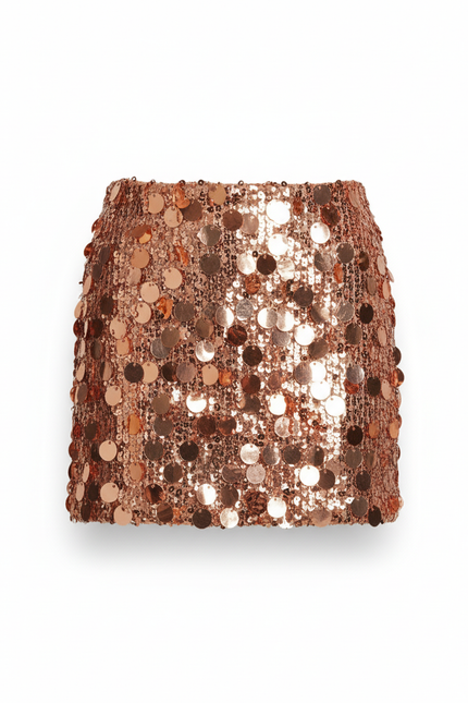 Jupe Paillette Cuivrée Mini Chic