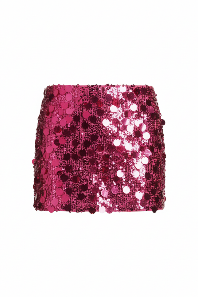 Jupe Paillette Fuchsia Mini Chic