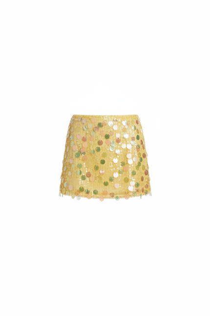 Jupe Paillette Dorée Mini Y2K