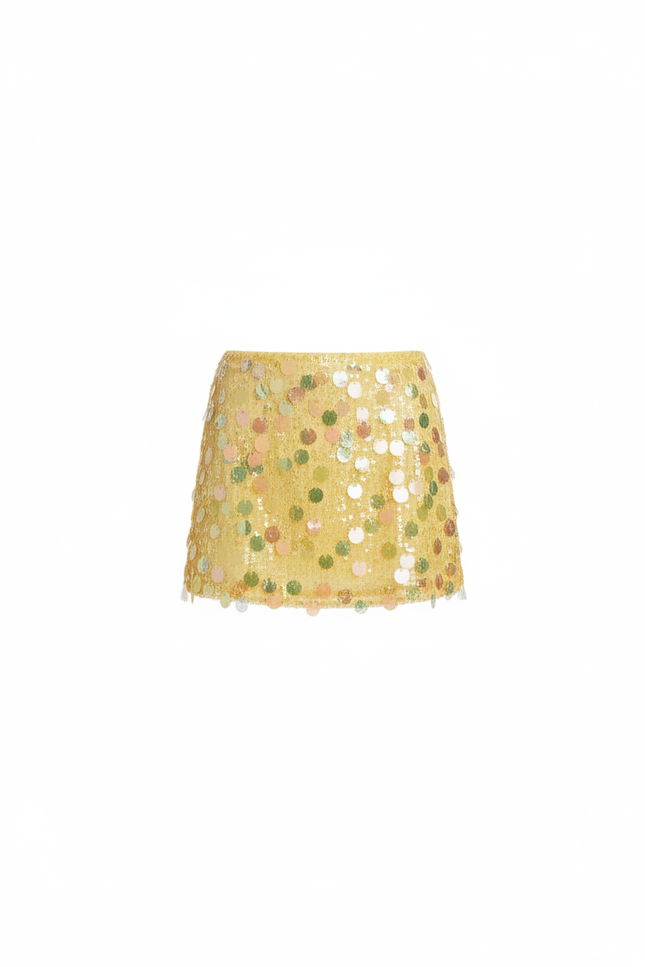 Jupe Paillette Dorée Mini Y2K