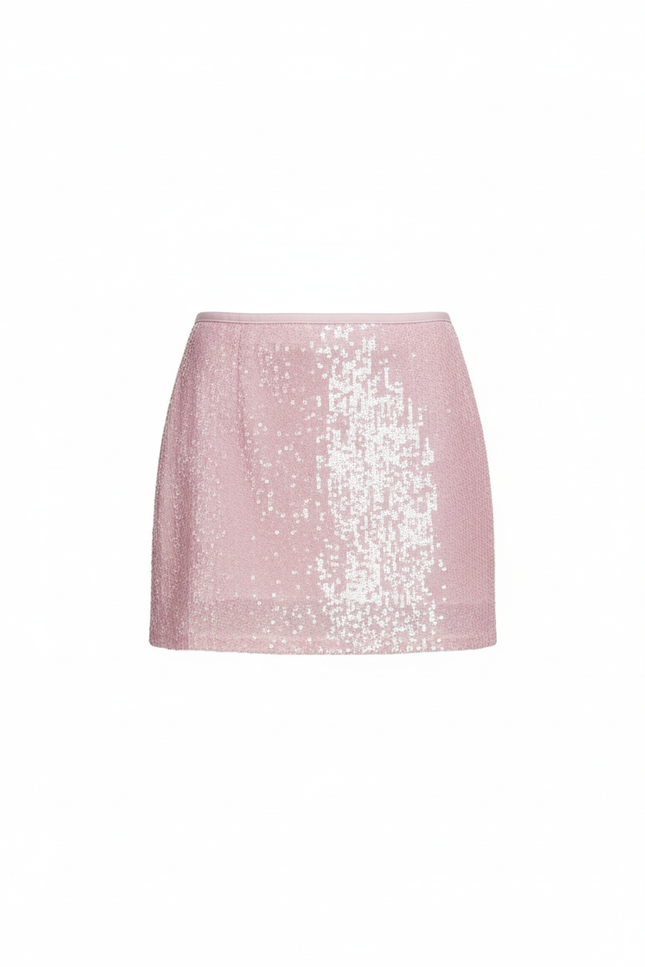 Jupe Paillette Rose Pâle Mini Chic