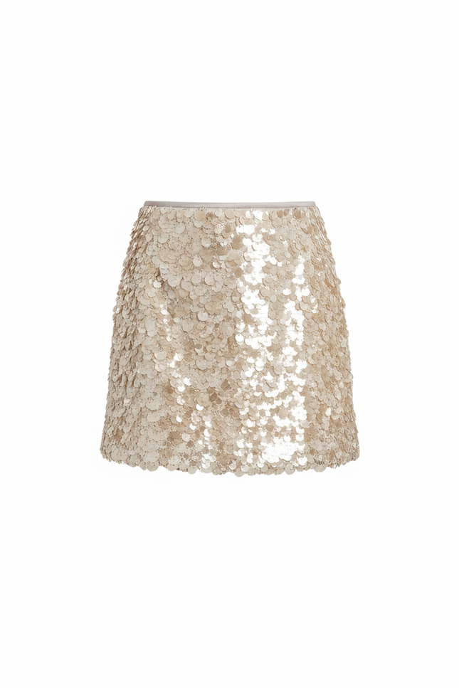Jupe Paillette Mini Dorée Soirée