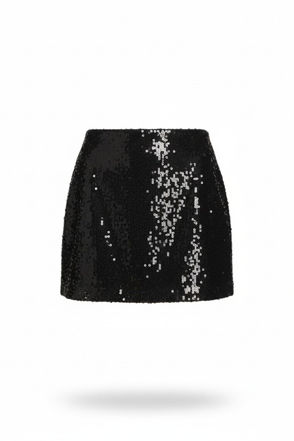 Jupe Paillette Noire Mini Chic