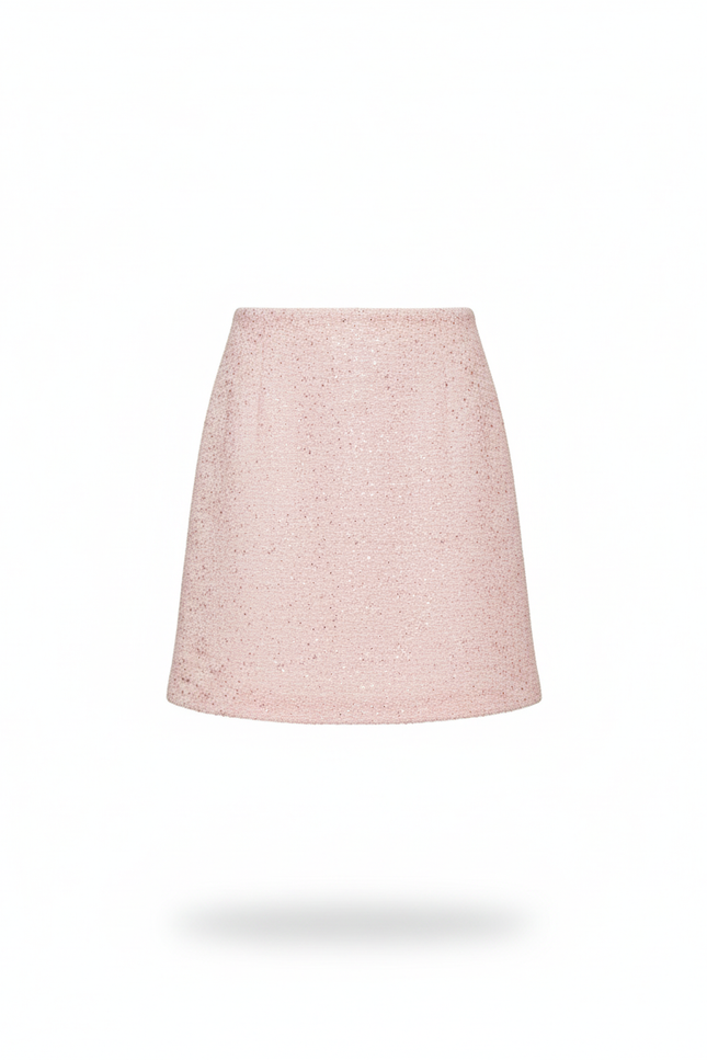 Jupe Paillette Tweed Rose Chic