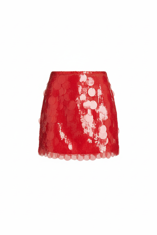 Jupe Paillette Rouge Mini Y2K