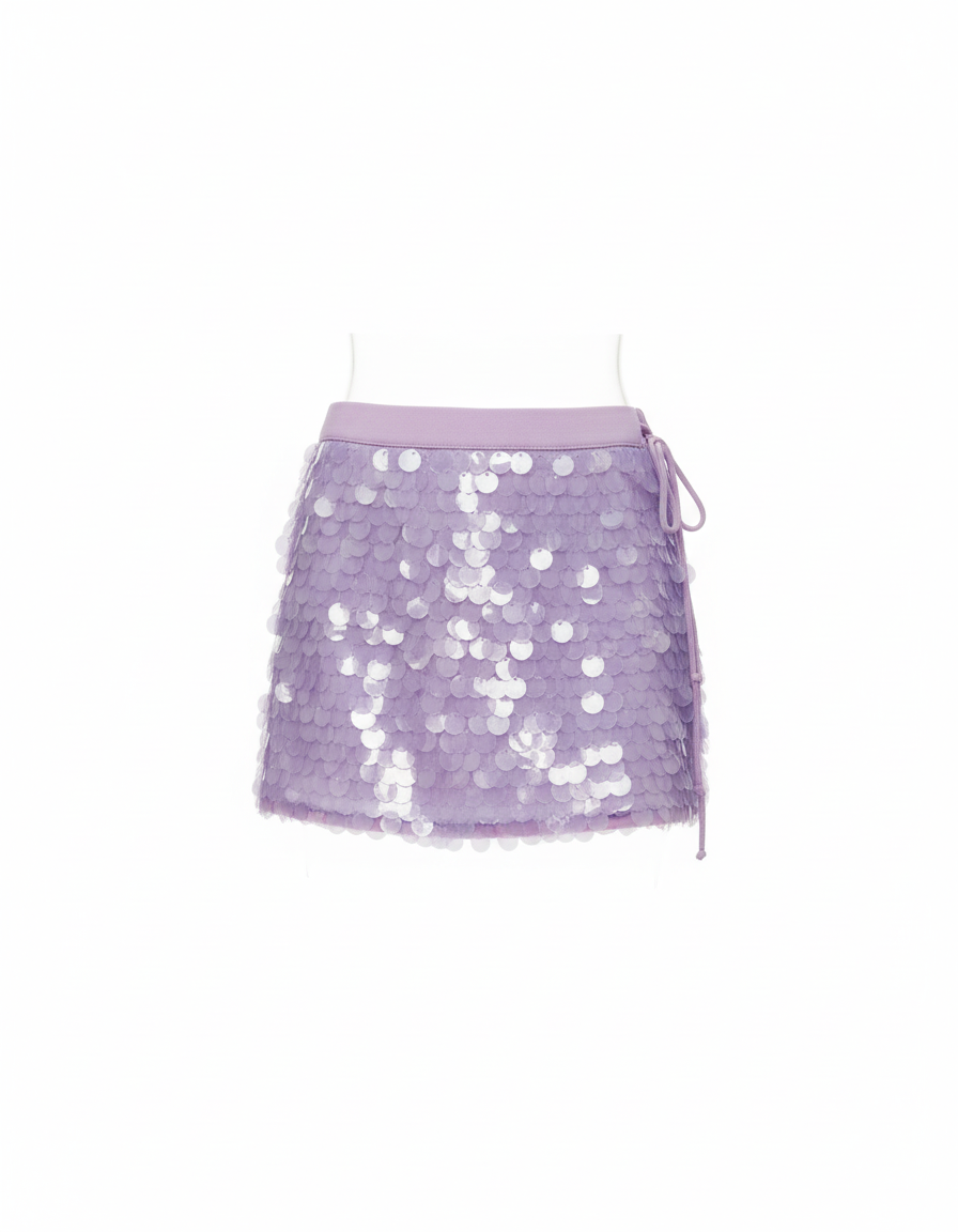 Jupe Paillette Lilas Moulante Sexy