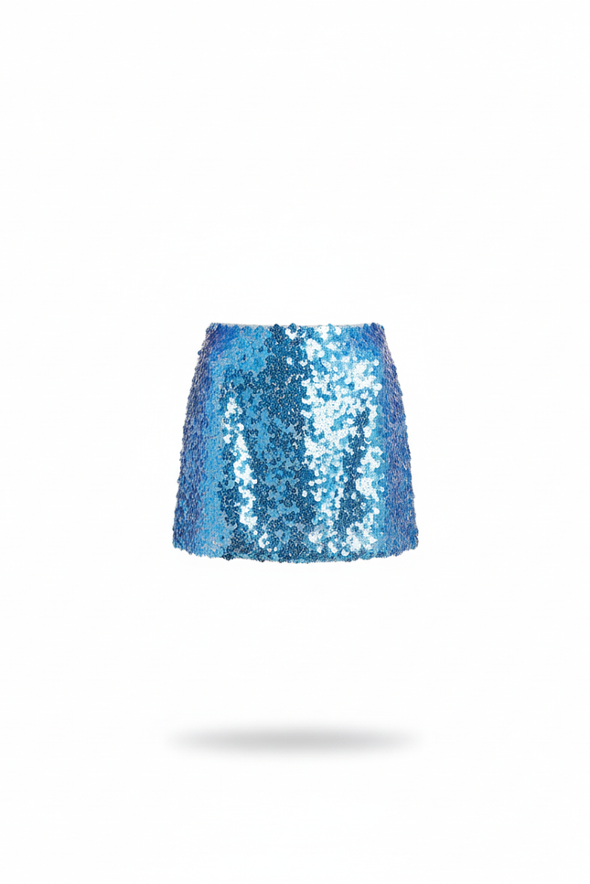 Jupe Paillette Bleue Moulante Coquette