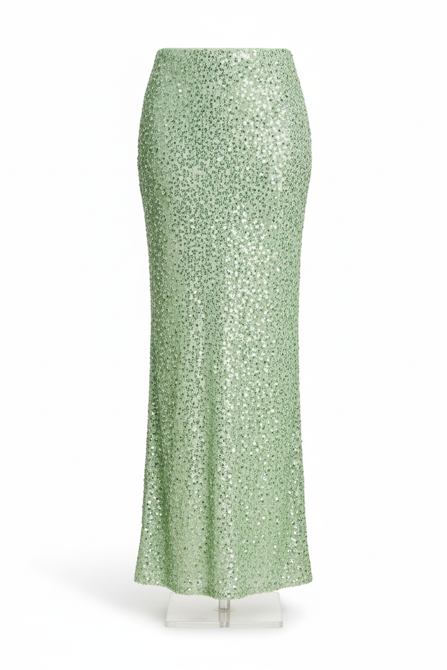 Jupe Paillette Verte Longue Élégante