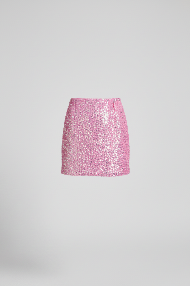 Jupe Paillette Rose Courte Chic