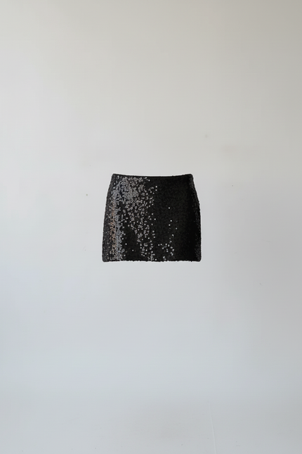 Jupe Paillette Noire Mini Chic