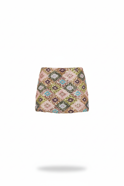 Jupe Paillette Mini Multicolore Élégante