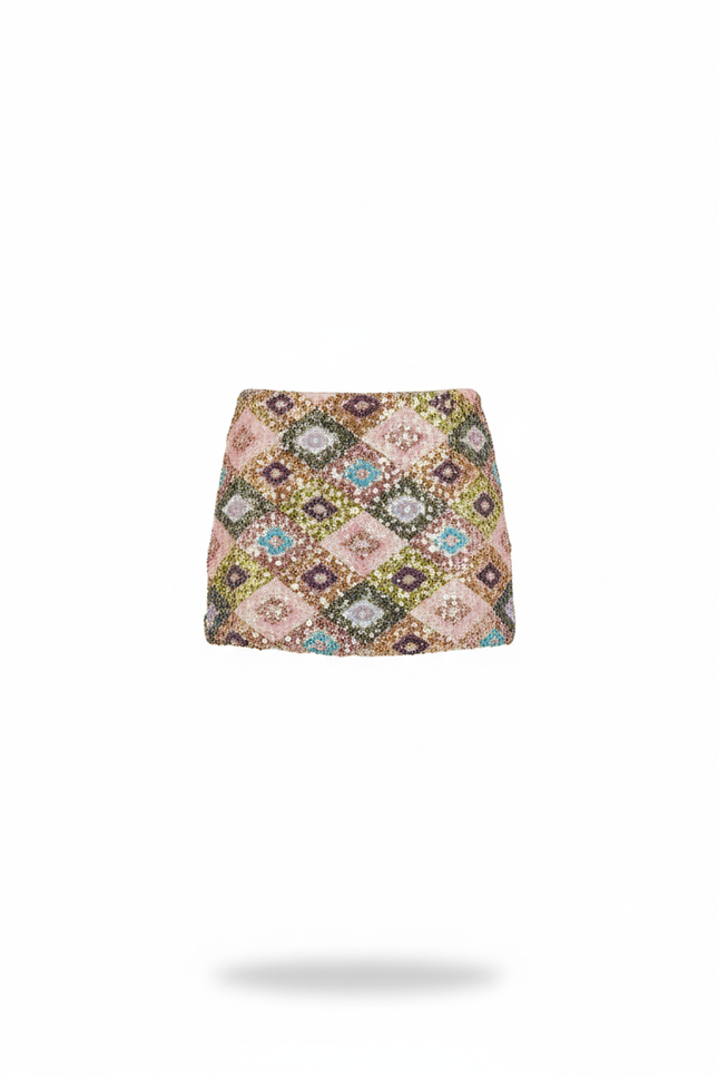 Jupe Paillette Mini Multicolore Élégante