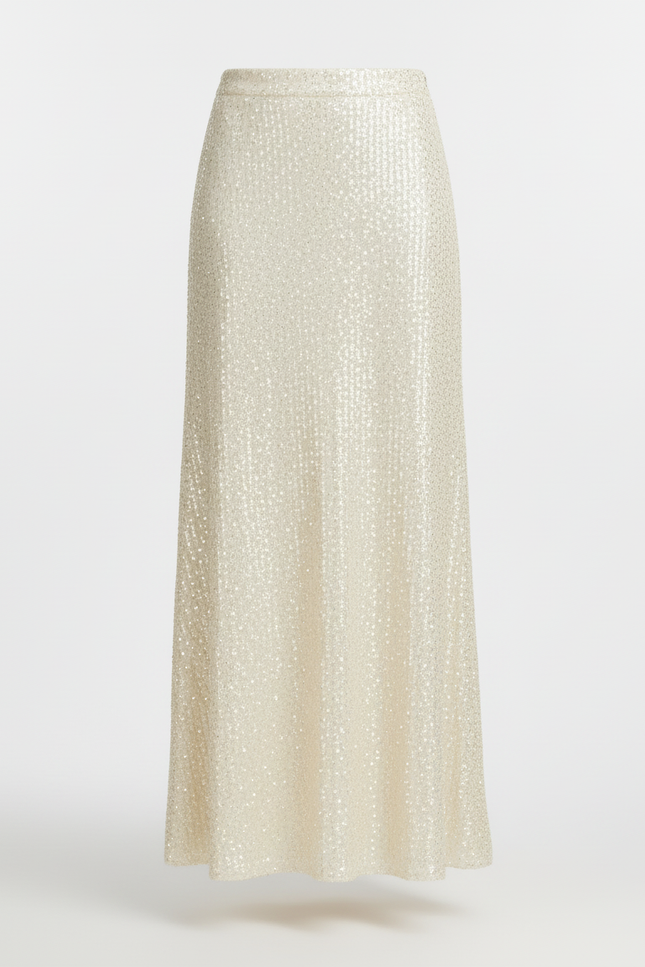 Jupe Paillette Dorée Longue Élégante