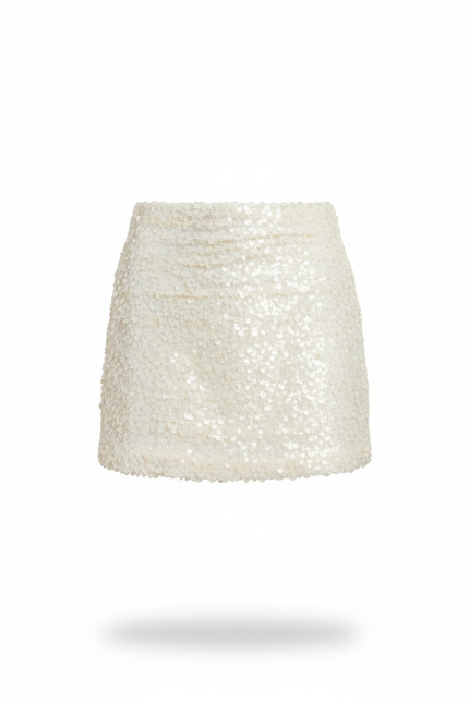 Jupe Paillette Crème Mini Sexy