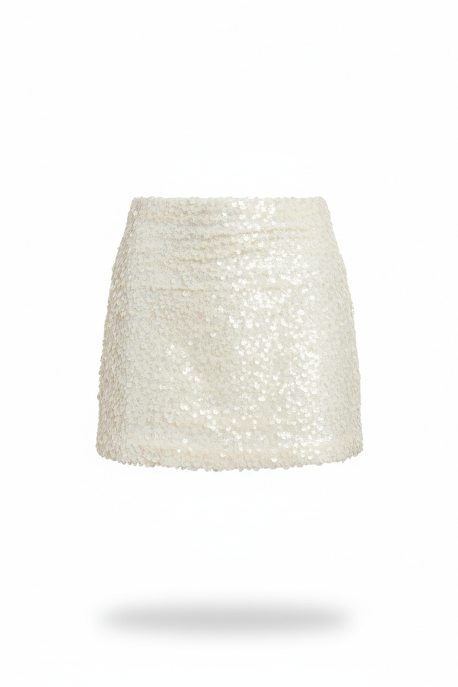 Jupe Paillette Crème Mini Sexy