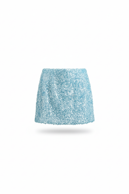 Jupe Paillette Bleue Mini Sexy
