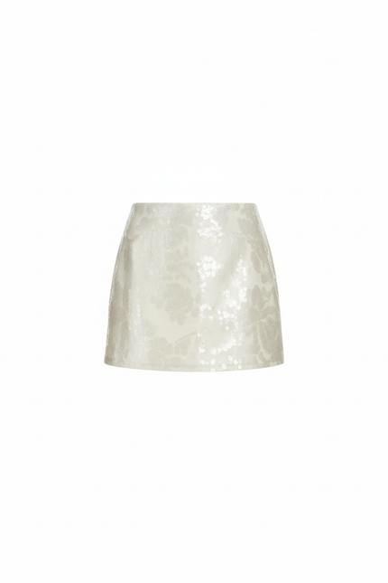 Jupe Paillette Blanche Mini Chic