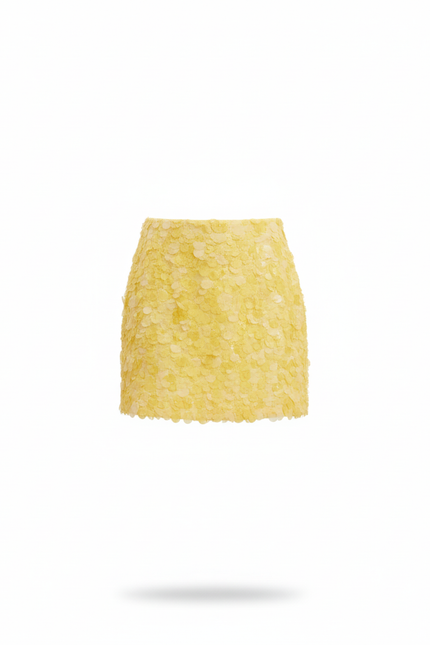 Jupe Paillette Jaune Mini Estivale
