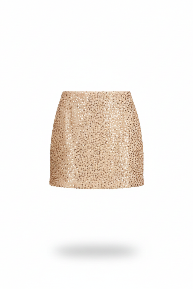 Jupe Paillette Mini Dorée Chic