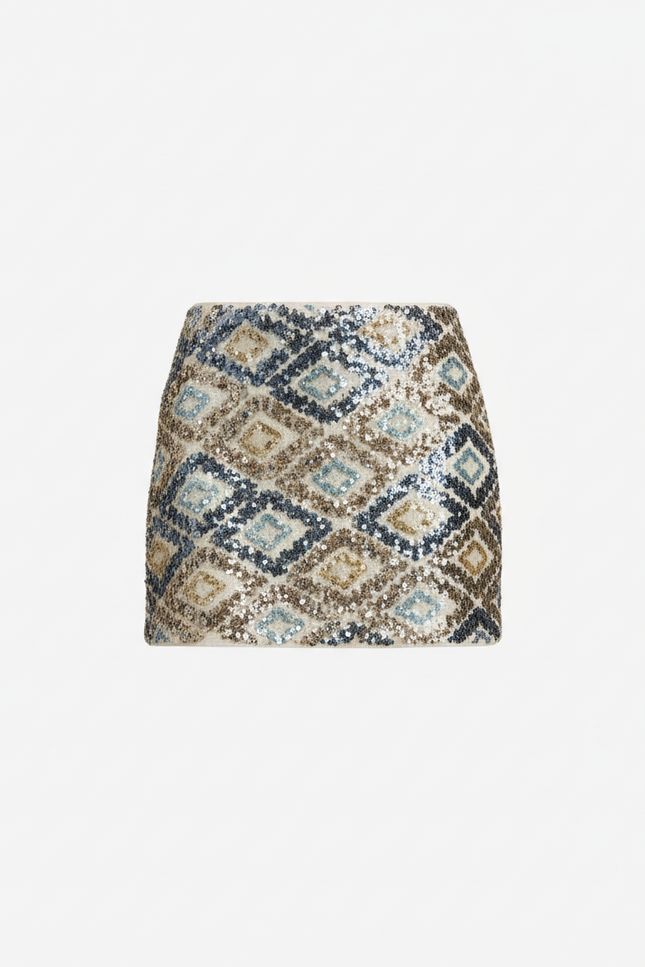 Jupe Paillette Géométrique Mini Chic
