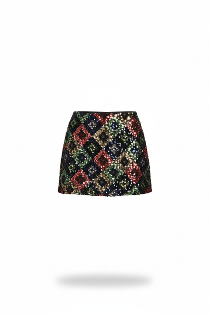 Jupe Paillette Mini Colorée Chic