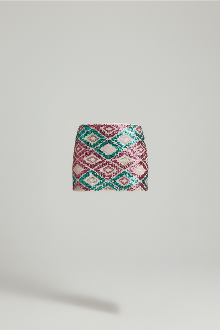 Jupe Paillette Mini Multicolore Chic
