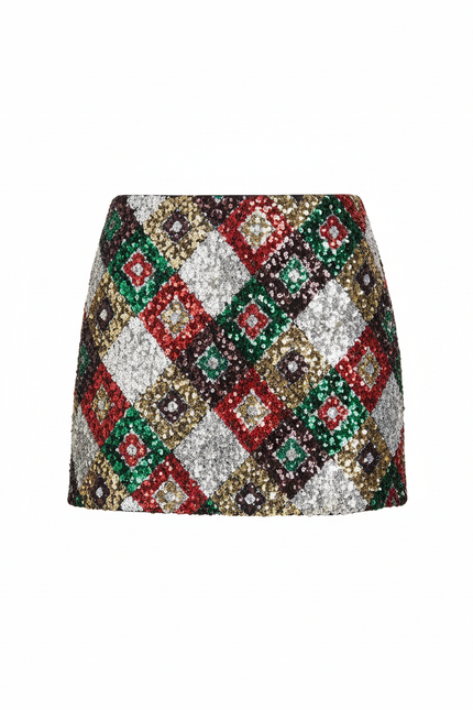 Jupe Paillette Multicolore Mini Chic