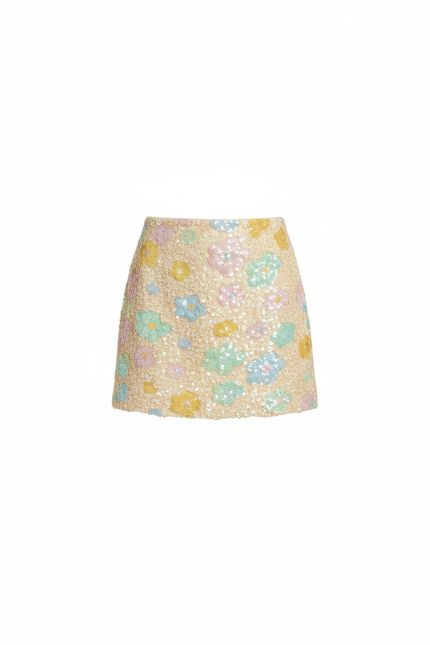 Jupe Paillette Mini Florale Chic