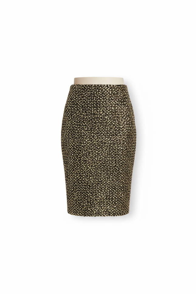Jupe Paillette Dorée Coupe Crayon Chic