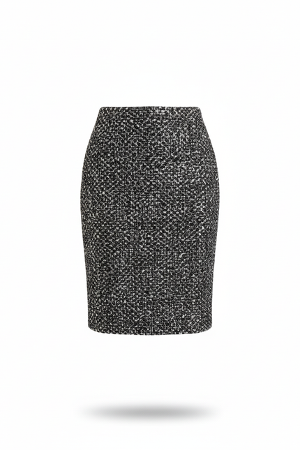 Jupe Paillette Droite Noir Et Blanc Chic