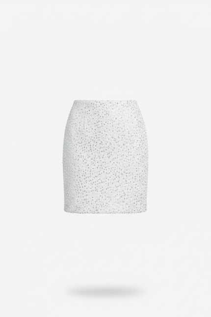 Jupe Paillette Blanche Courte Chic