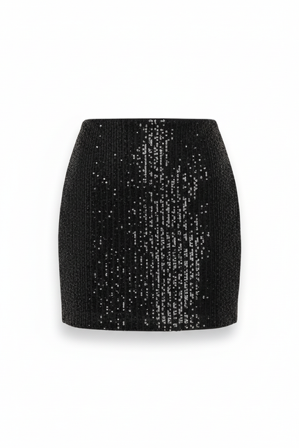 Jupe Paillette Noire Mini Chic