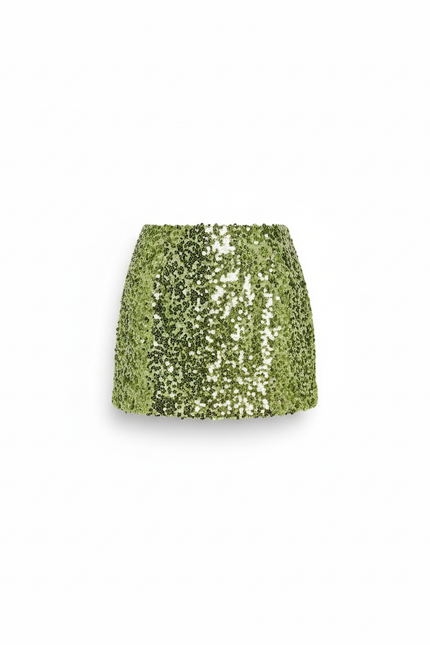 Jupe Paillette Verte Mini Chic