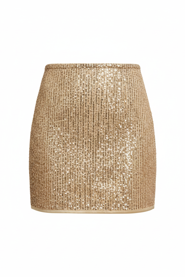 Jupe Paillette Dorée Mini Chic